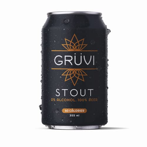 Gruvi Stout Non-Alcoholic Beer, 45 Calories, 12-Pack, 0% ABV, Zero Alcohol, NA Beer - The Beer Connoisseur® Store