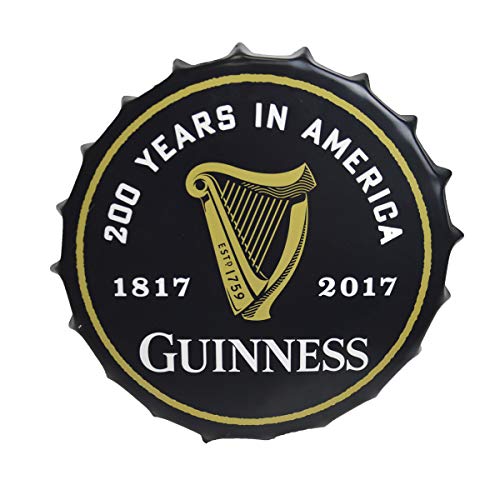 Guinness Anniversary Bottle Cap Sign 200 Years in America | Guinness Vintage Merchandise Wall Decor | Guinness Wall Tin - The Beer Connoisseur® Store