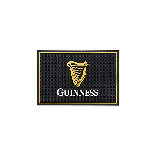 Guinness Bar and Spill Mat for Countertops | Irish Rubber Bar Mat for Drips with Guinness Harp Logo | Professional Bar Service Mat with Guinness Beer, 18 x 12” Compatible - The Beer Connoisseur® Store