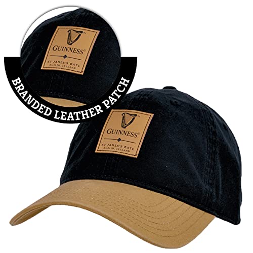 Guinness Black & Caramel Baseball Cap with Leather Patch - The Beer Connoisseur® Store