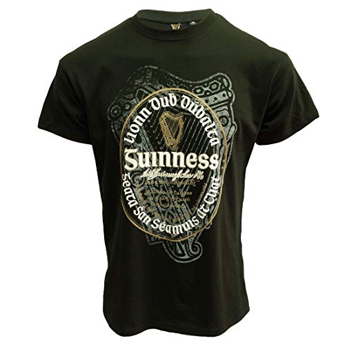 Guinness Bottle Green Irish Label T-Shirt (Bottle Green, XXX-Large) - The Beer Connoisseur® Store