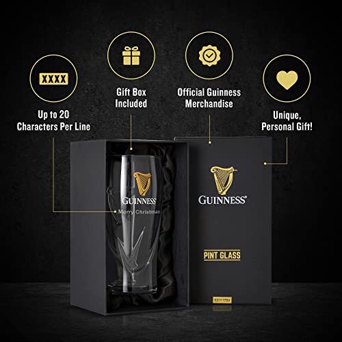 Personalized Guinness Design Beer Glass Custom Birthday 