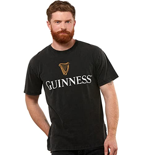 Guinness Distressed Trademark Label T-Shirt, X-Large, Black - The Beer Connoisseur® Store