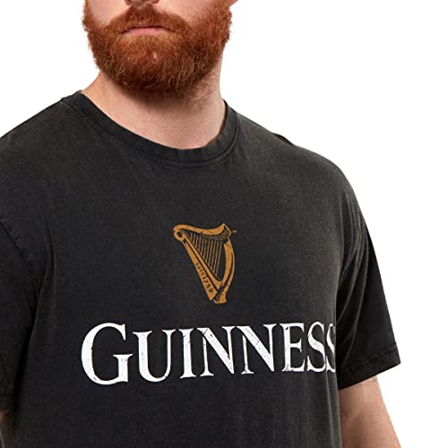 Guinness Distressed Trademark Label T-Shirt, X-Large, Black - The Beer Connoisseur® Store