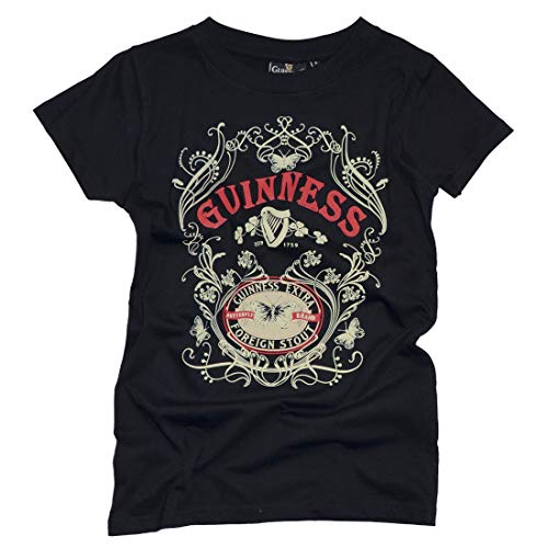 Guinness Ladies T-Shirt with Butterfly & Extra Foreign Stout Print (XLarge) - The Beer Connoisseur® Store