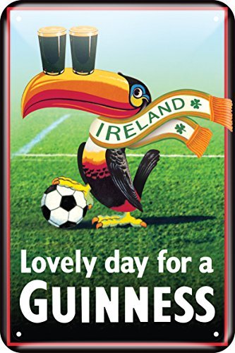 Guinness Metal Sign with Iconic Toucan with Football Design (20Cm X 30Cm) - The Beer Connoisseur® Store