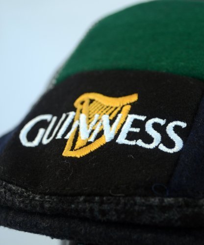 Guinness Patch Tweed Flat Cap - Unisex, Black, Medium - The Beer Connoisseur® Store