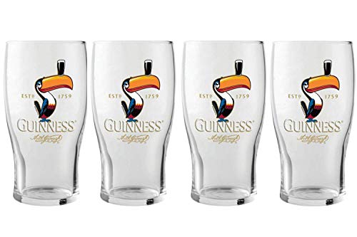 Guinness Toucan Pint Glass, 4 pack - The Beer Connoisseur® Store