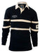 Guinness Traditional Black and Cream Longsleeve Rugby Jersey, Official Guinness Merchandise - The Beer Connoisseur® Store