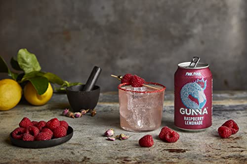 Gunna Craft Soda | Pink Punk Raspberry Lemonade | Unique Sparkling Lemonade| Natural | Refreshing | Soft Drink and Mixer | Real Raspberry and Lemon Flavor | 12 oz | 12 pack - The Beer Connoisseur® Store