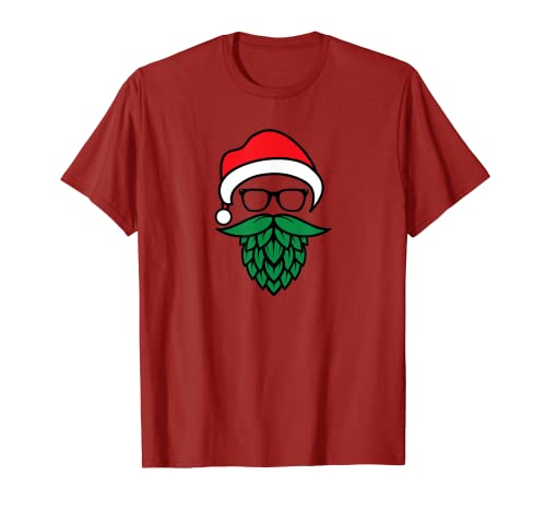 Hipster Santa Hops Beard Christmas for Beer Lovers T-Shirt - The Beer Connoisseur® Store