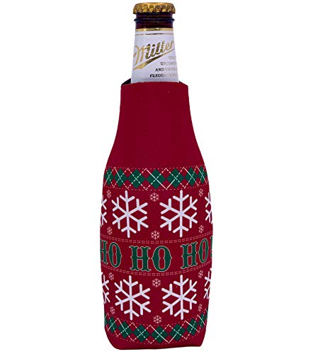 Ho Ho Ho Pattern Christmas Sweater Beer Bottle Coolie - The Beer Connoisseur® Store
