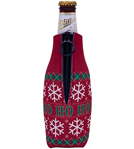 Ho Ho Ho Pattern Christmas Sweater Beer Bottle Coolie - The Beer Connoisseur® Store