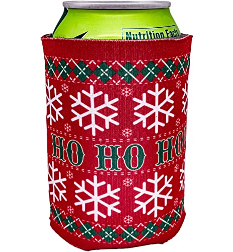 Ho Ho Ho Pattern Christmas Sweater Collapsible Can Coolie - The Beer Connoisseur® Store