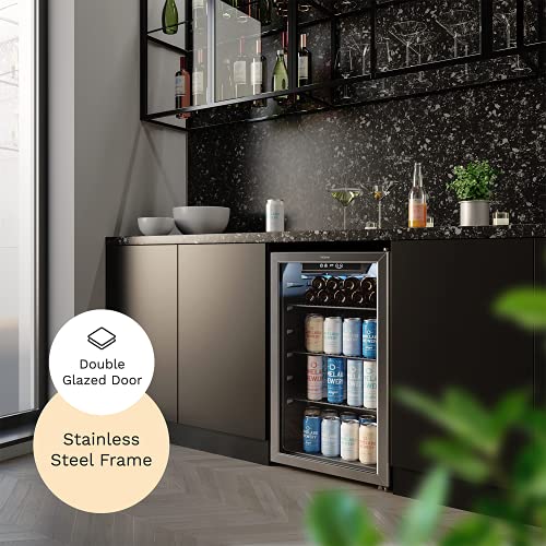 hOmeLabs Beverage Refrigerator and Cooler - 120 Can Mini Fridge with Glass Door for Soda Beer or Wine - Small Drink Dispenser Machine for Office or Bar with Adjustable Removable Shelves - The Beer Connoisseur® Store