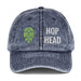 Hop Head Beer Hat - Embroidered Vintage Cotton Twill Cap, Vintage Beer Hat with Modern Hops Design Navy - The Beer Connoisseur® Store