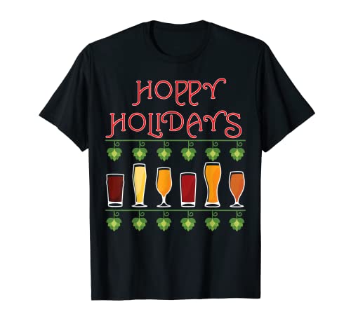 Hoppy Holidays Funny Ugly Sweater Style Shirt for Beer Lover - The Beer Connoisseur® Store