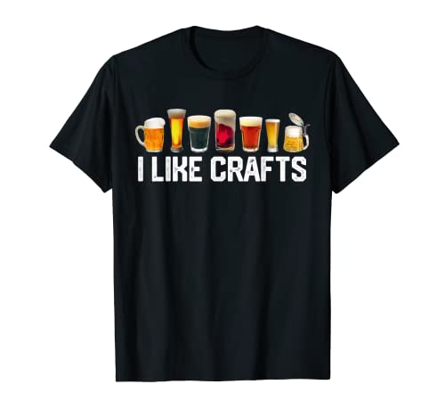 I LIKE CRAFTS Craft Beer Microbrew Hops Funny Gift Dad Men T-Shirt - The Beer Connoisseur® Store