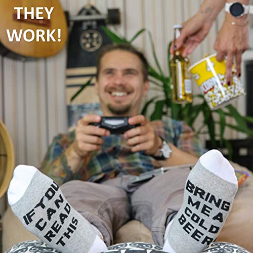 If You Can Read This Bring Me a Cold Beer Socks. Funny Gift for Dad. Quality Cotton Dad Socks or Gifts for Beer Lovers. Beer Gifts for Dad - The Beer Connoisseur® Store