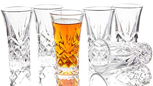 JAIEF Tequila Glasses Heavy Base Shot Glass Cordial Glasses 2 OZ (Set of 6) - The Beer Connoisseur® Store
