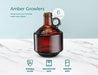 KooK Amber Glass Bottles, Growlers, with Black Plastisol Lined Lids, Beer, Soda, Cider, Kombucha, Set of 6, 32oz, - The Beer Connoisseur® Store