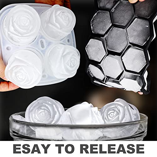 KooMall 3D Rose Ice Molds 2.5 Inch, Large Ice Cube Trays, Make 4 Giant —  The Beer Connoisseur® Store