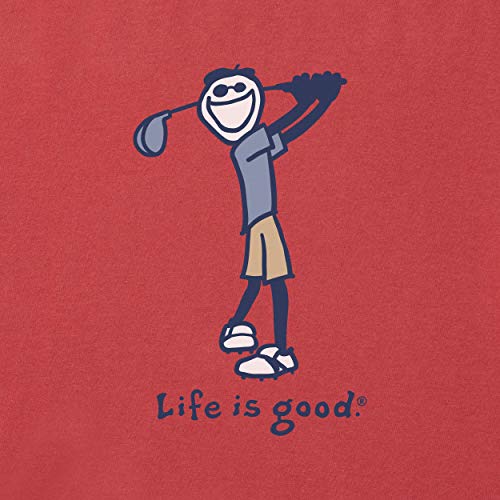 Life is Good Men's Vintage Crusher Graphic T-Shirt Golf Jake, Faded Red, X-Large - The Beer Connoisseur® Store