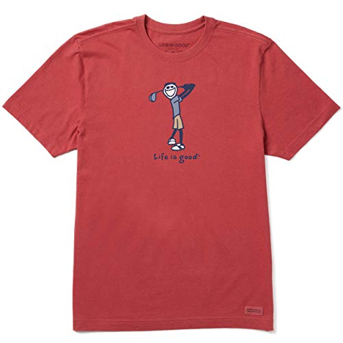 Life is Good Men's Vintage Crusher Graphic T-Shirt Golf Jake, Faded Red, X-Large - The Beer Connoisseur® Store