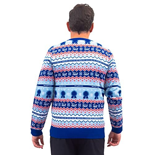 Mad Engine Pabst Fair Isle Beer Adult Unisex Holiday Ugly Christmas Sweater - The Beer Connoisseur® Store