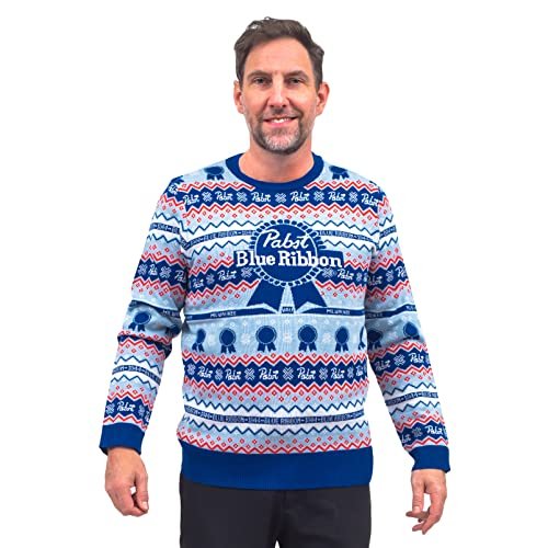 Mad Engine Pabst Fair Isle Beer Adult Unisex Holiday Ugly Christmas Sweater - The Beer Connoisseur® Store