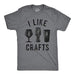 Mens I Like Crafts T Shirt Funny Beer Lover Brew Drinking Party Gift for Him Tee (Dark Heather Grey) - XL - The Beer Connoisseur® Store