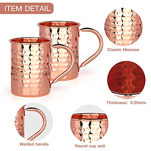 Moscow Mule Mugs Set of 2, 13 oz Advanced Mixology Cocktail Copper Cups Drinkware Mug for Gift - The Beer Connoisseur® Store