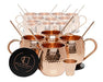 Mule Science Authentic Moscow Mule Copper Mugs Set of 16 (16oz) | Solid Barrel 100% Copper Cups Set w/ 16 Straws, 16 Coasters & 2 Shot Glasses | Handcrafted Tarnish-Resistant Food Grade Lacquer Coat - The Beer Connoisseur® Store