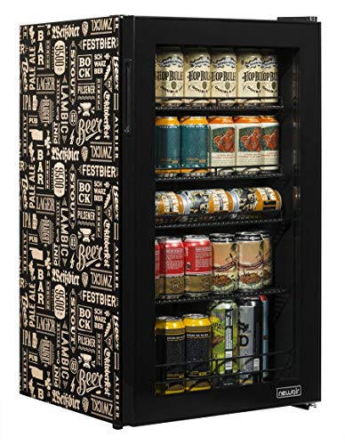 NewAir Limited Edition Beverage Refrigerator and Cooler “Beers of the World” with Glass Door, 126 Can Capacity Freestanding Mini Beer Fridge with SplitShelf™ and 7 Temperature Settings AB-1200BC1 - The Beer Connoisseur® Store