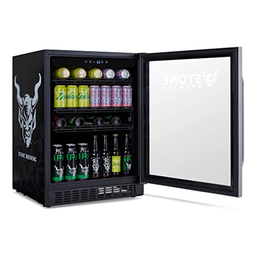 NewAir Stone Brewing 180 Can FlipShelf Beverage and Beer Refrigerator, 24” Built-In or Freestanding Wine Cooler with Reversible Shelves, Perfect for Bar, Gamer Room, or Office - The Beer Connoisseur® Store
