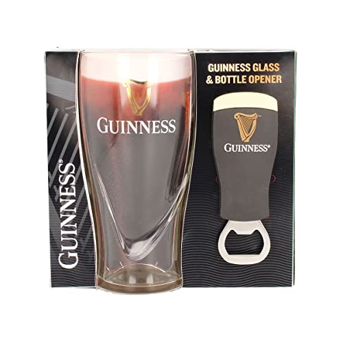 Official Guinness Embossed 450ml Glass and Bottle Opener - The Beer Connoisseur® Store