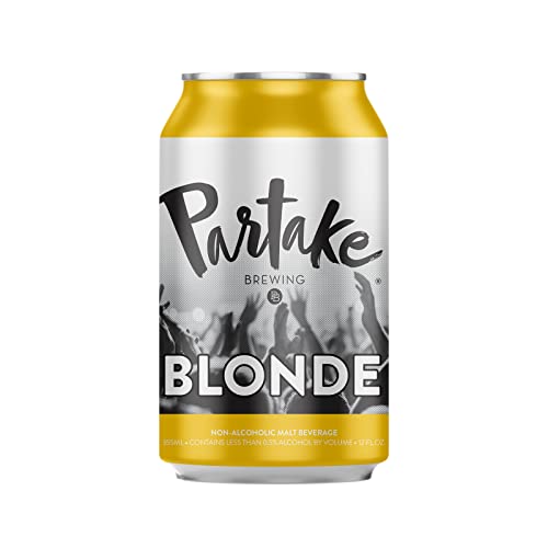 Partake Brewing Non Alcoholic Craft Brew, Blonde, 24 Pack - 12 Ounce Cans, Low Calorie, All Natural Ingredients - The Beer Connoisseur® Store