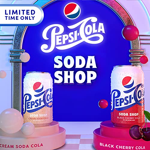 Pepsi-Cola Soda Shop, Cream Cola & Black Cherry Cola Variety Pack, 12oz Cans (18 Pack) - The Beer Connoisseur® Store