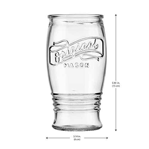 Glaver's Pilsner Glasses 16 Oz. Beer Glasses, Set Of 4 Tall  Original Mason Glasses, Wheat Beer Pint Glasses, Drinking Cups For Juice,  Smoothies, Beverages, Cocktail Drinkware, Dishware Safe.: Beer Glasses