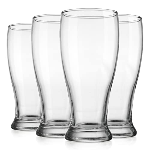 Premium Pilsner 19.25 Oz Beer Glasses Set Of 4 Pint Glasses By Glaver's, Tall Designed European Glass Tumbler Cups. For Bar, Cocktails, Beer, Soda, Juice, Beverages, Wheat, Ideal Gift For Men. - The Beer Connoisseur® Store