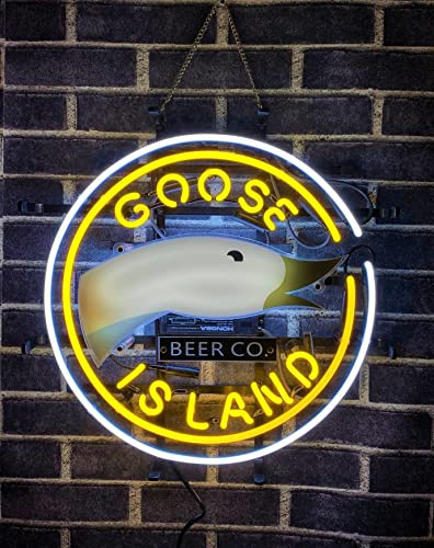 Queen Sense 17"x17" Goose Islands Neon Sign Light Man Cave Bar Pub Beer Gift Neon Lamp A120GIBLV2 - The Beer Connoisseur® Store