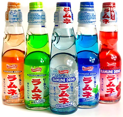 Ramune Japanese Soda Variety Pack of 2 - Shirakiku Multiple Flavors - Japanese Drink Gift Box (5 Count) - The Beer Connoisseur® Store