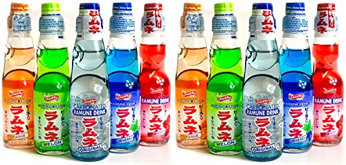 Ramune Japanese Soda Variety Pack - Shirakiku Multiple Flavors - Japanese Drink Gift Box (5 Count) Pack of 2 - The Beer Connoisseur® Store