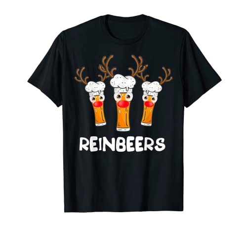 Reinbeers Funny Reindeer Beer Christmas Drinking Xmas Gift T-Shirt - The Beer Connoisseur® Store