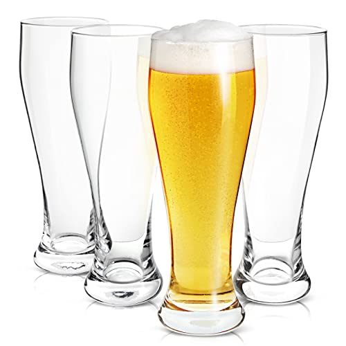 Set of 4 Tall 23 Oz Pilsner Beer Glasses, Clear Drinking Glassware - The Beer Connoisseur® Store