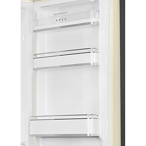 Smeg FAB32 50's Retro Style Aesthetic Bottom Freezer Refrigerator with 11.17 Cu Total Capacity, Multiflow Cooling System, Adjustable Glass Shelves 24-Inches, White Right Hand Hinge - The Beer Connoisseur® Store