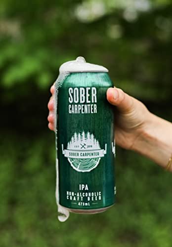Sober Carpenter NA Craft Beer - India Pale Ale, IPA Non Alcoholic 12 pack /16 oz Cans of Low-Calorie, Award Winning, All Natural Ingredients for a Great Tasting Drink - The Beer Connoisseur® Store