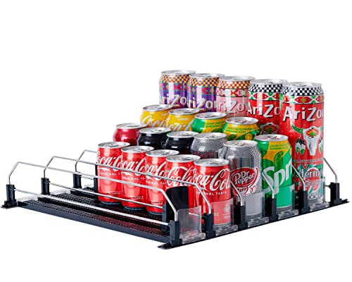OnDisplay FIFO Refrigerator Soda/Beer Can Organizer - Stores 12 Cans in Fridge w/Auto Feed