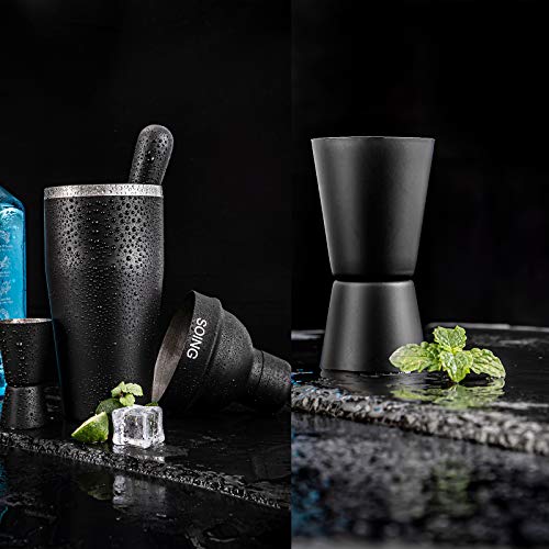 Soing 11-Piece Black Bartender Kit,Perfect Home Cocktail Shaker Set fo —  The Beer Connoisseur® Store