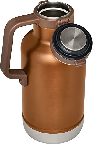 Stanley Classic Easy-Pour Growler 64oz, Insulated Growler Keeps Beer Cold & Carbonated Made with Stainless Steel Interior, Durable Exterior Coating & Leak-Proof Lid, Easy to Carry Handle - The Beer Connoisseur® Store